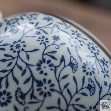 Théière céramique blanc bleu traditionnel | Théières à la folie